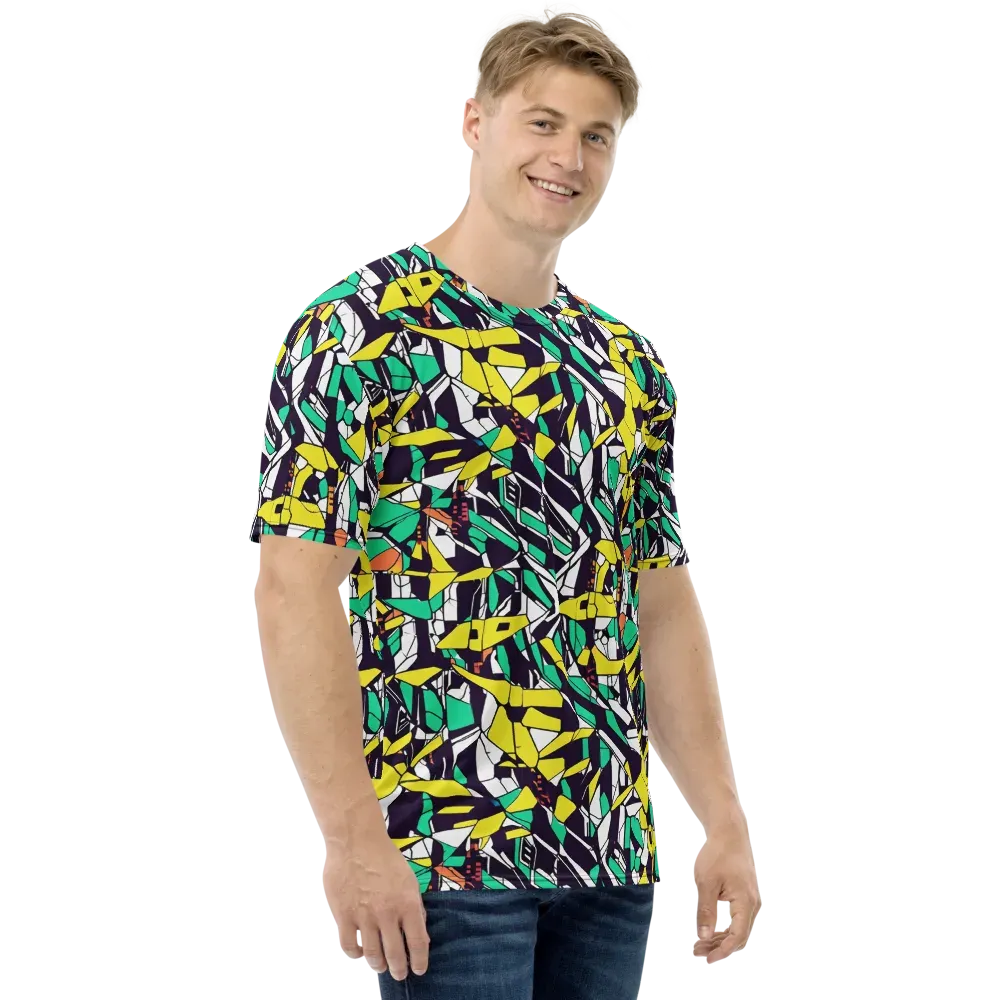 Electric Shards on Men's Crew Neck T-Shirt — Right