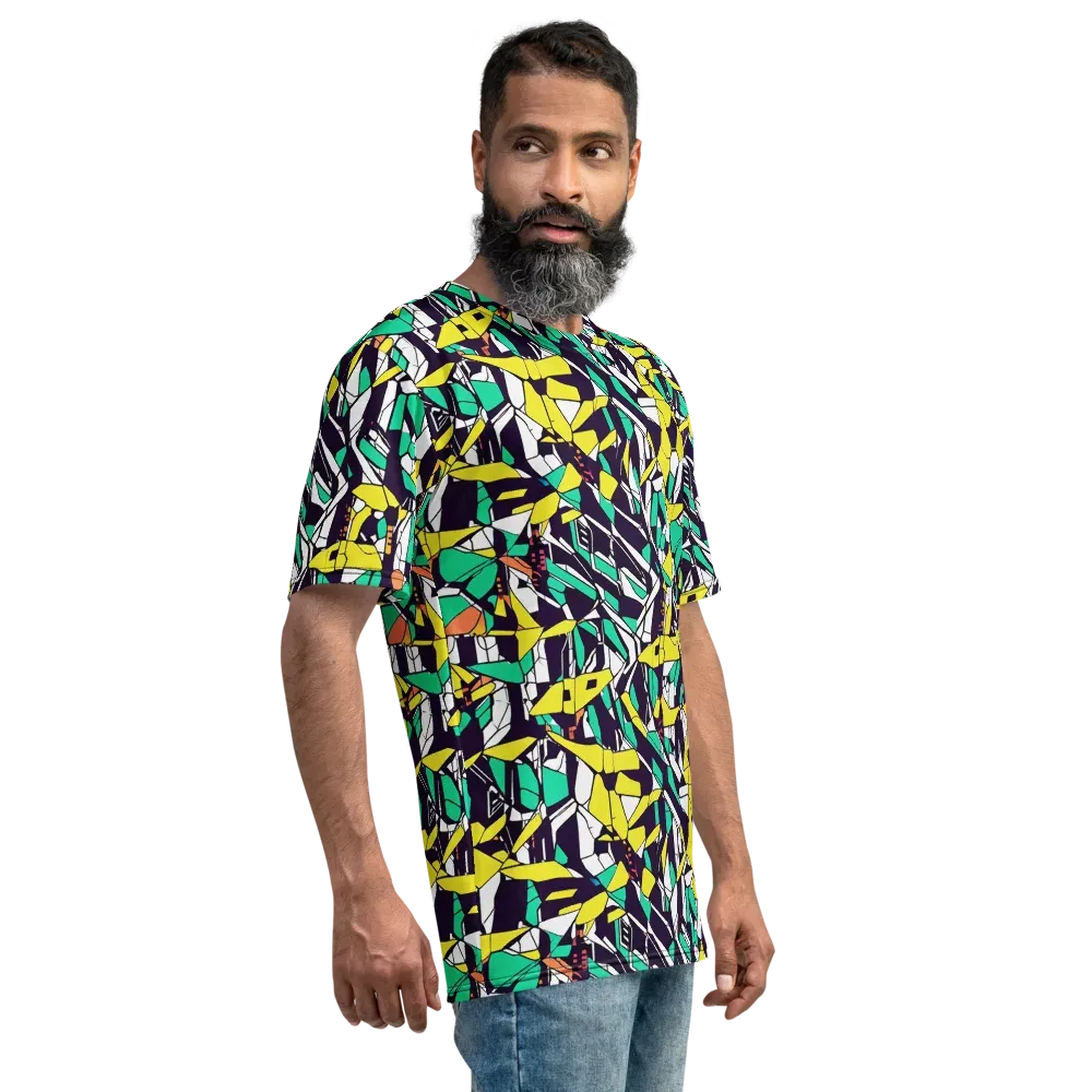 Electric Shards on Men's Crew Neck T-Shirt — Right