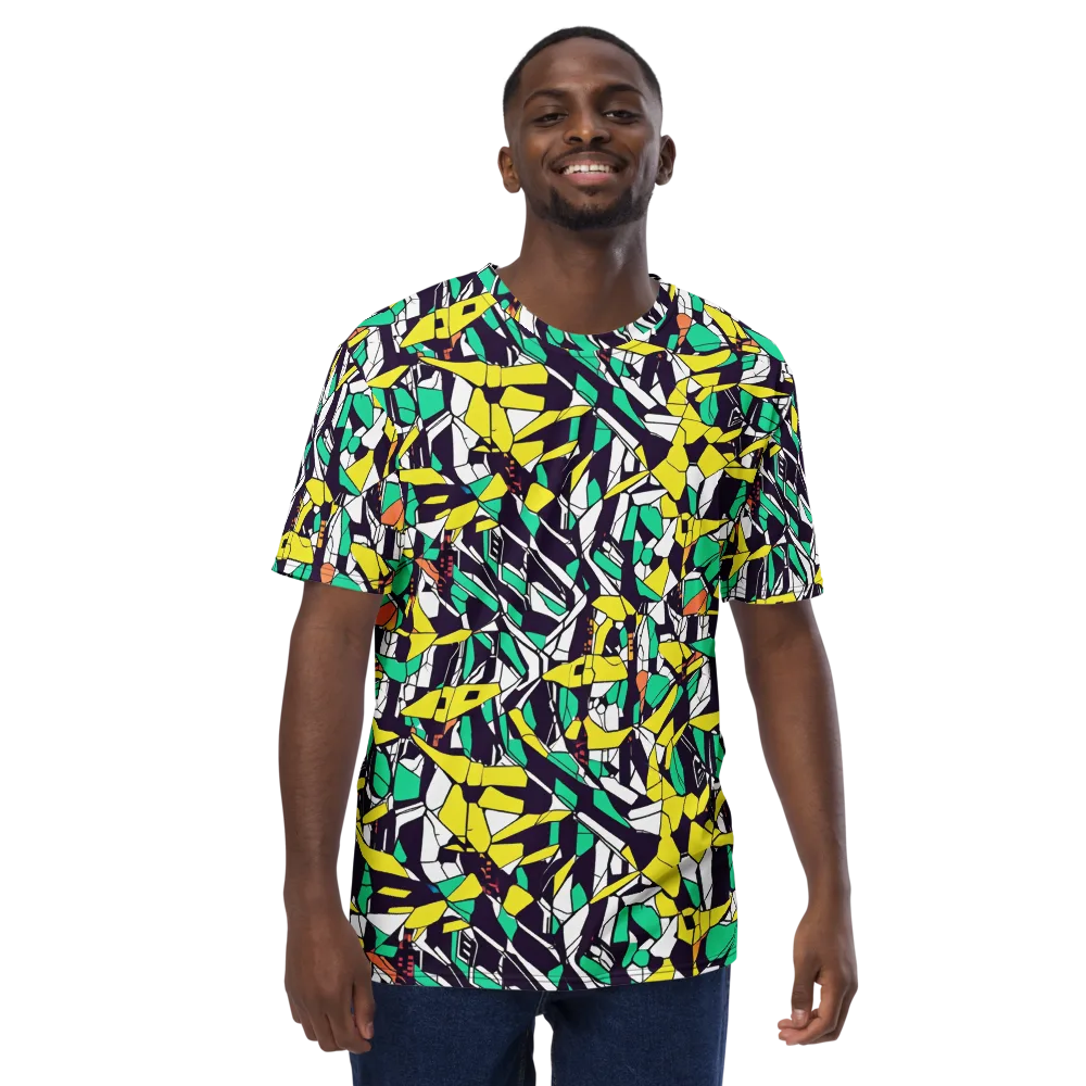 Electric Shards on Men's Crew Neck T-Shirt — Front