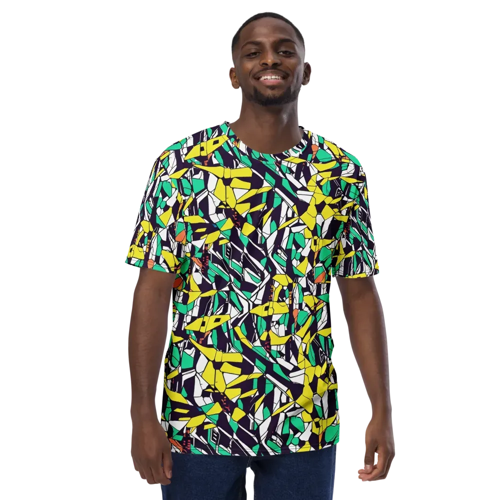 Electric Shards on Men's Crew Neck T-Shirt — Front