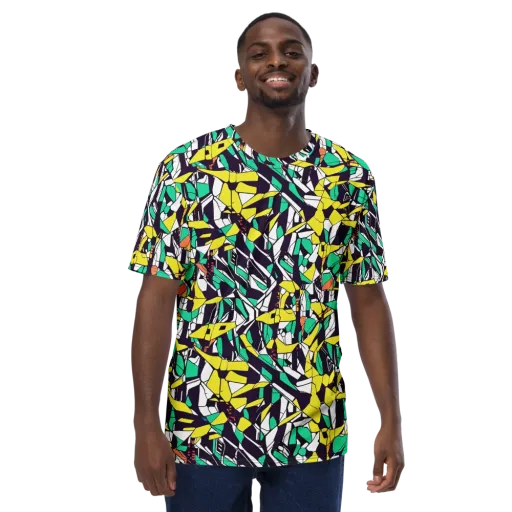 Electric Shards on a Men's Crew Neck T-Shirt