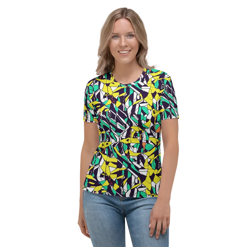 Electric Shards on Women's Crew Neck T-Shirt — Front