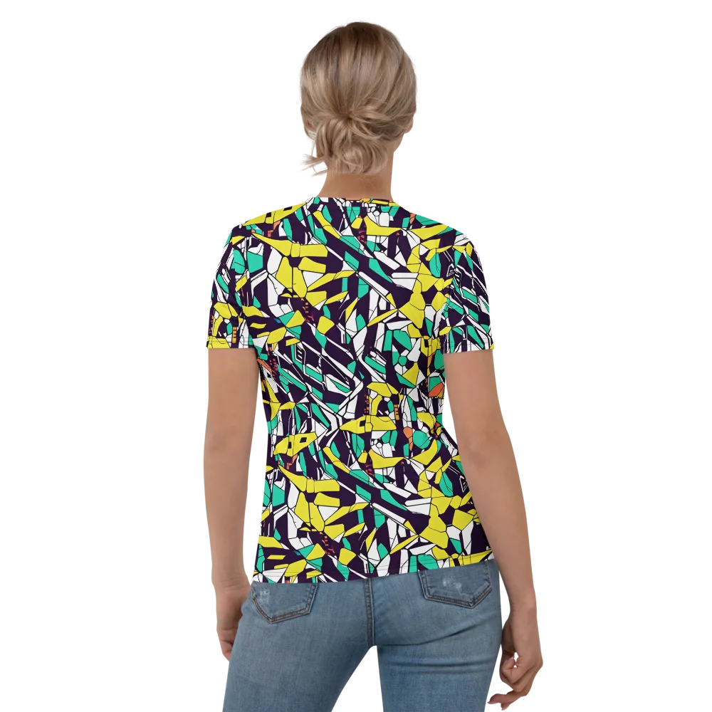 Electric Shards on Women's Crew Neck T-Shirt — Back