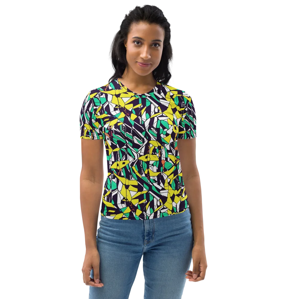 Electric Shards on Women's Crew Neck T-Shirt — Front