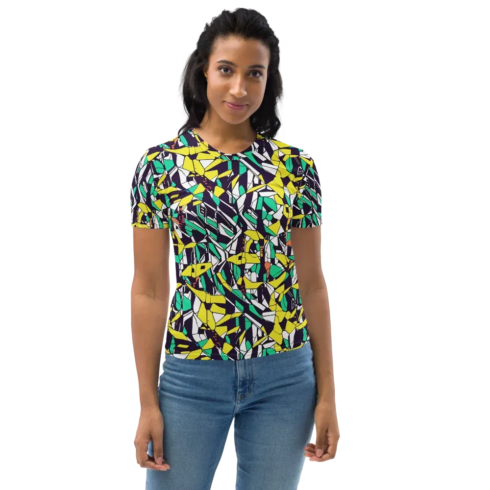 Electric Shards on Women's Crew Neck T-Shirt — Front