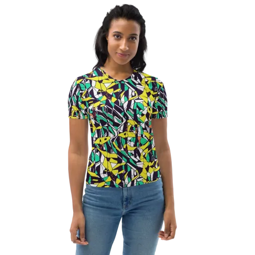 Electric Shards on a Women's Crew Neck T-Shirt