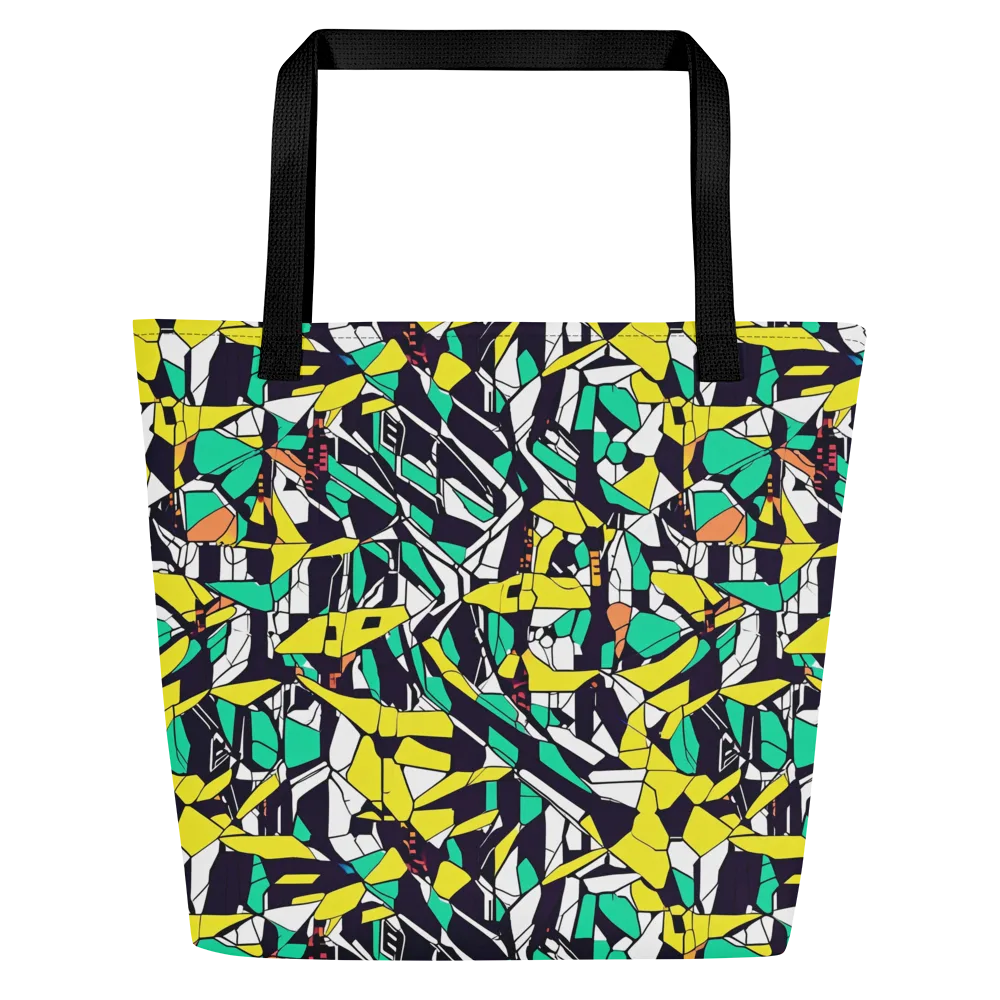 Electric Shards on Large Tote Bag W/ Pocket — Front