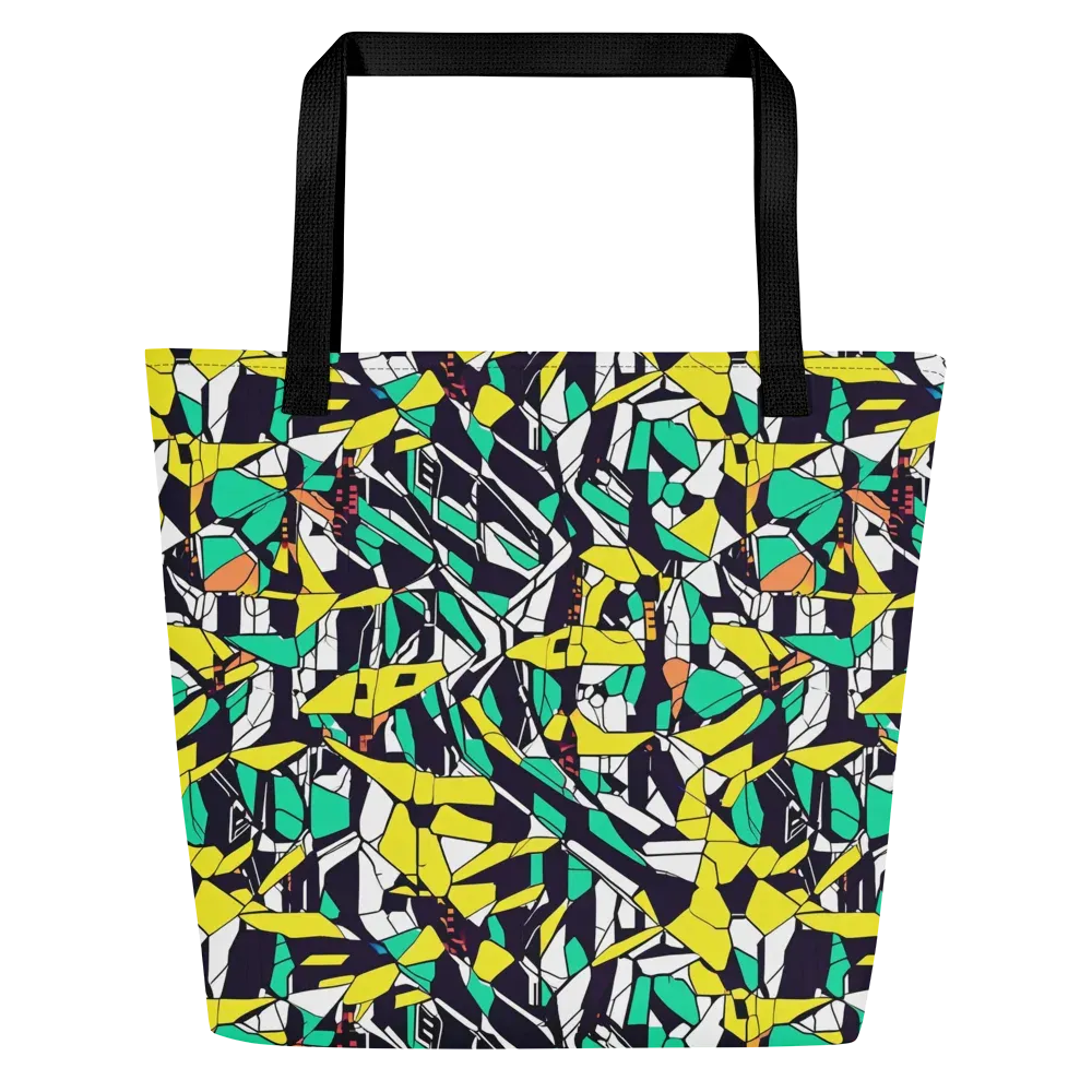 Electric Shards on Large Tote Bag W/ Pocket — Front