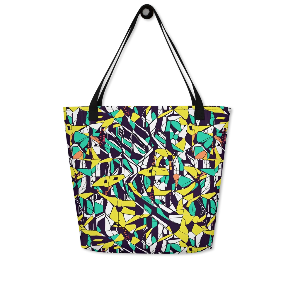 Electric Shards on Large Tote Bag W/ Pocket — Front