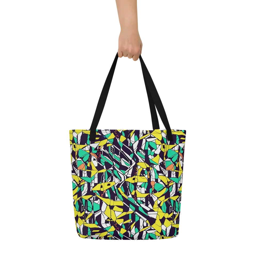 Electric Shards on Large Tote Bag W/ Pocket — Front