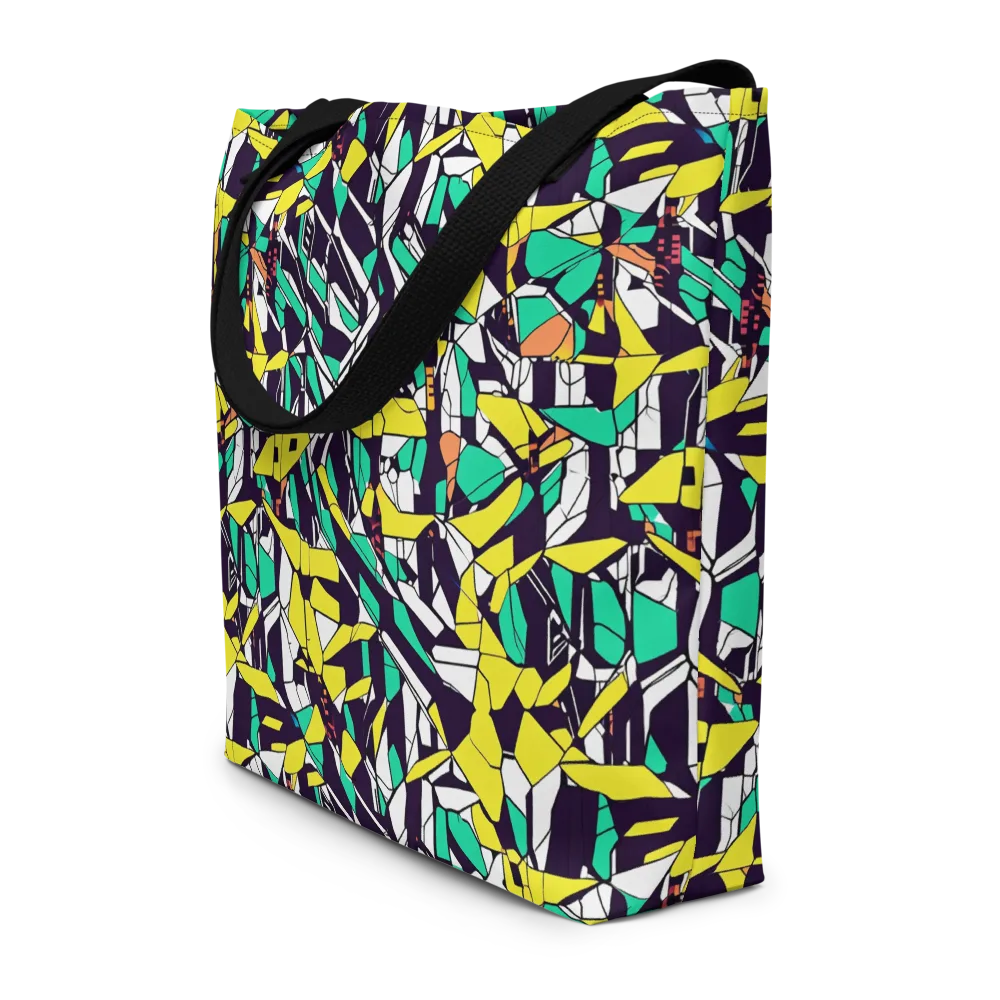 Electric Shards on Large Tote Bag W/ Pocket — Front