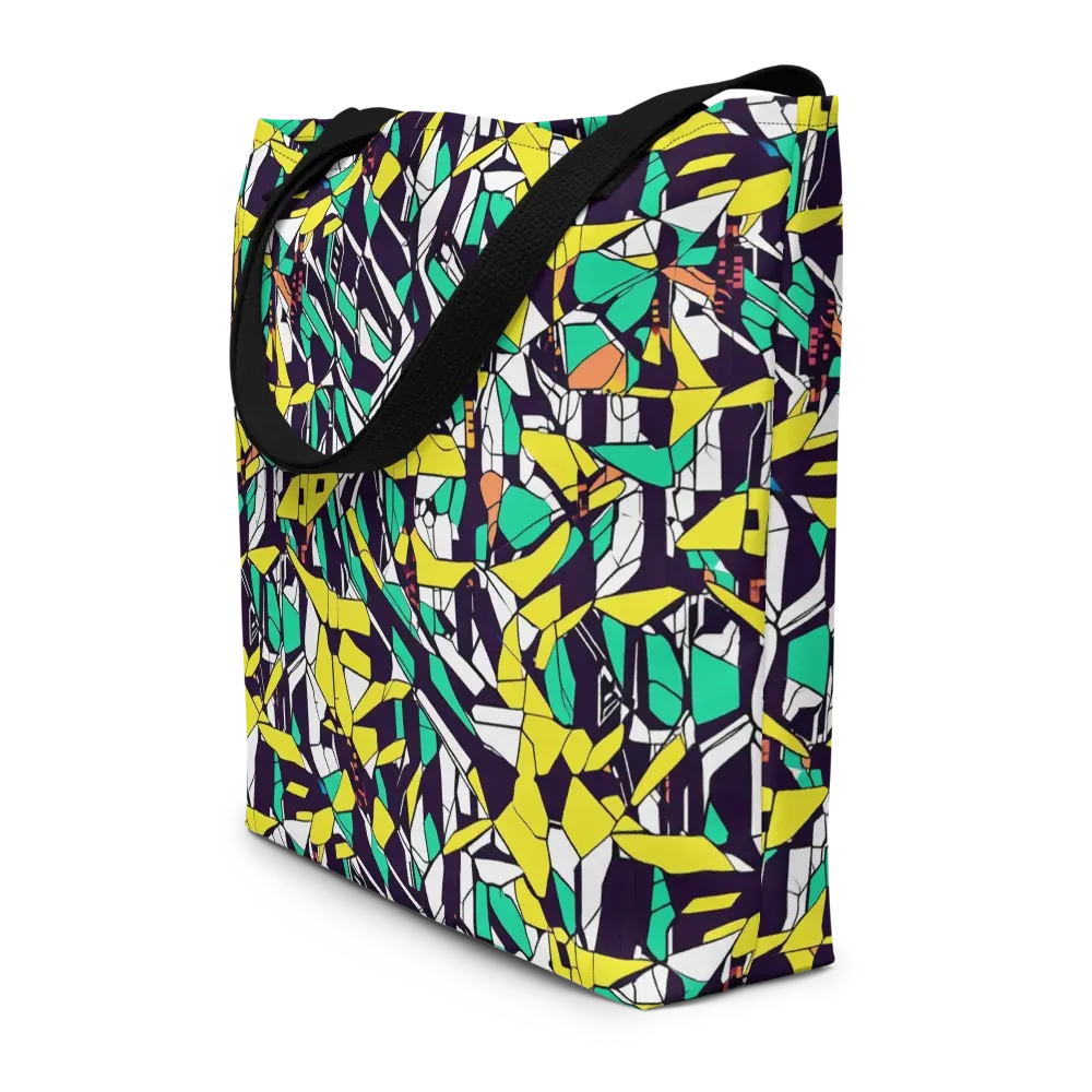 Electric Shards on Large Tote Bag W/ Pocket — Front