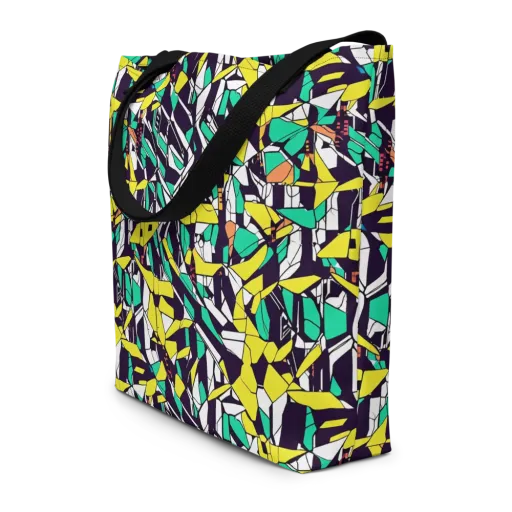 Electric Shards on a Large Tote Bag W/ Pocket