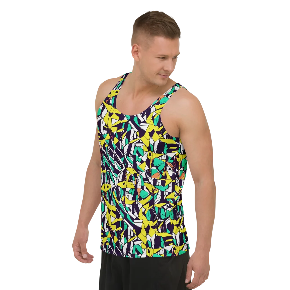 Electric Shards on Men's Tank Top — Left Front