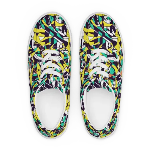 Electric Shards on a Men's Lace-Up Canvas Shoes