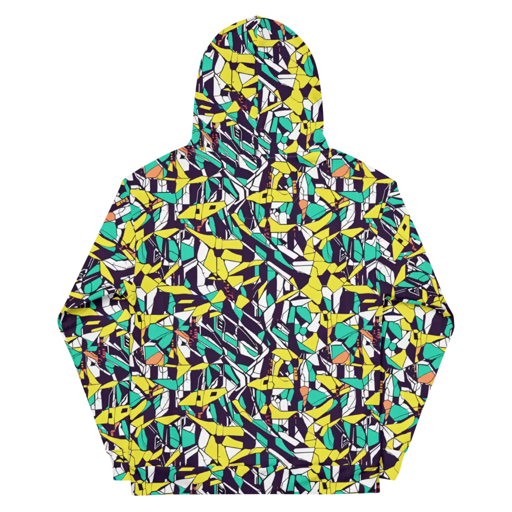 Electric Shards on Cotton Hoodie — Back