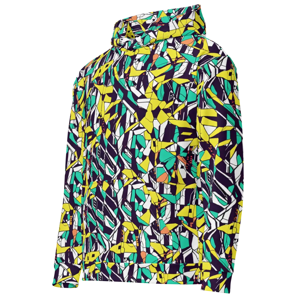 Electric Shards on Cotton Hoodie — Left Front