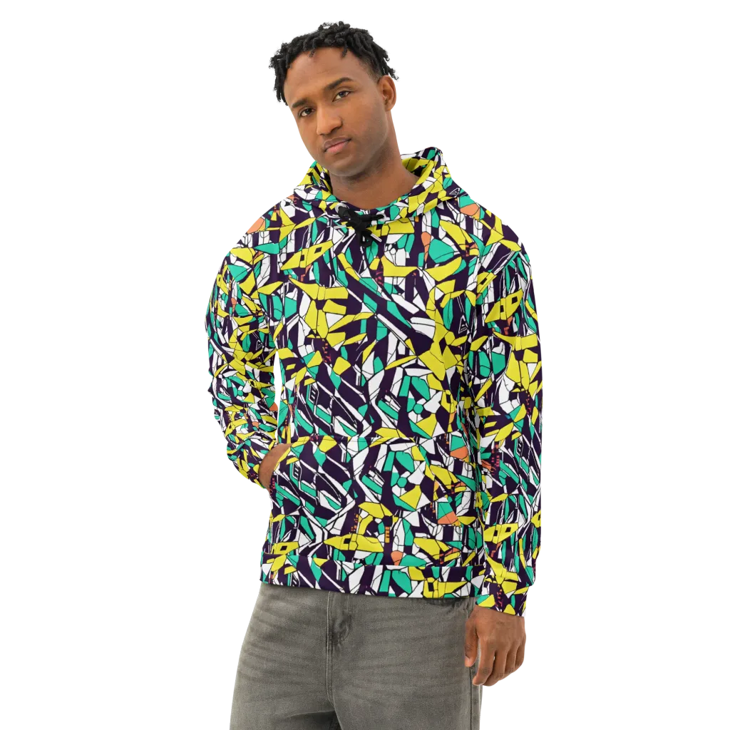 Electric Shards on Cotton Hoodie — Left Front