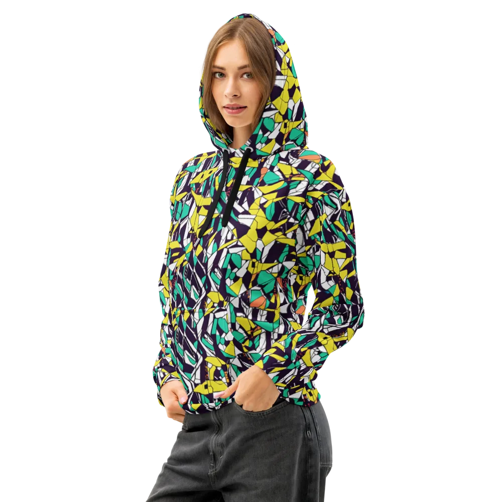 Electric Shards on Cotton Hoodie — Left Front