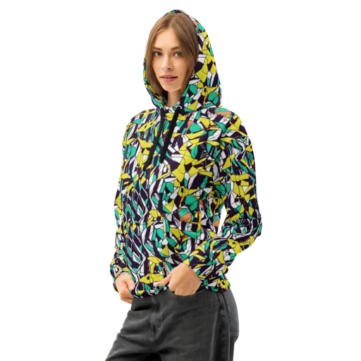Electric Shards on a Cotton Hoodie