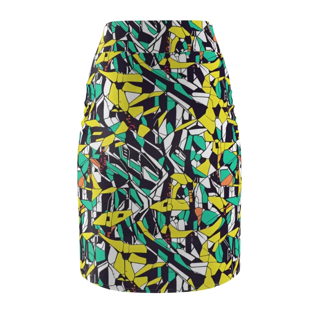 Electric Shards on Pencil Skirt — Back