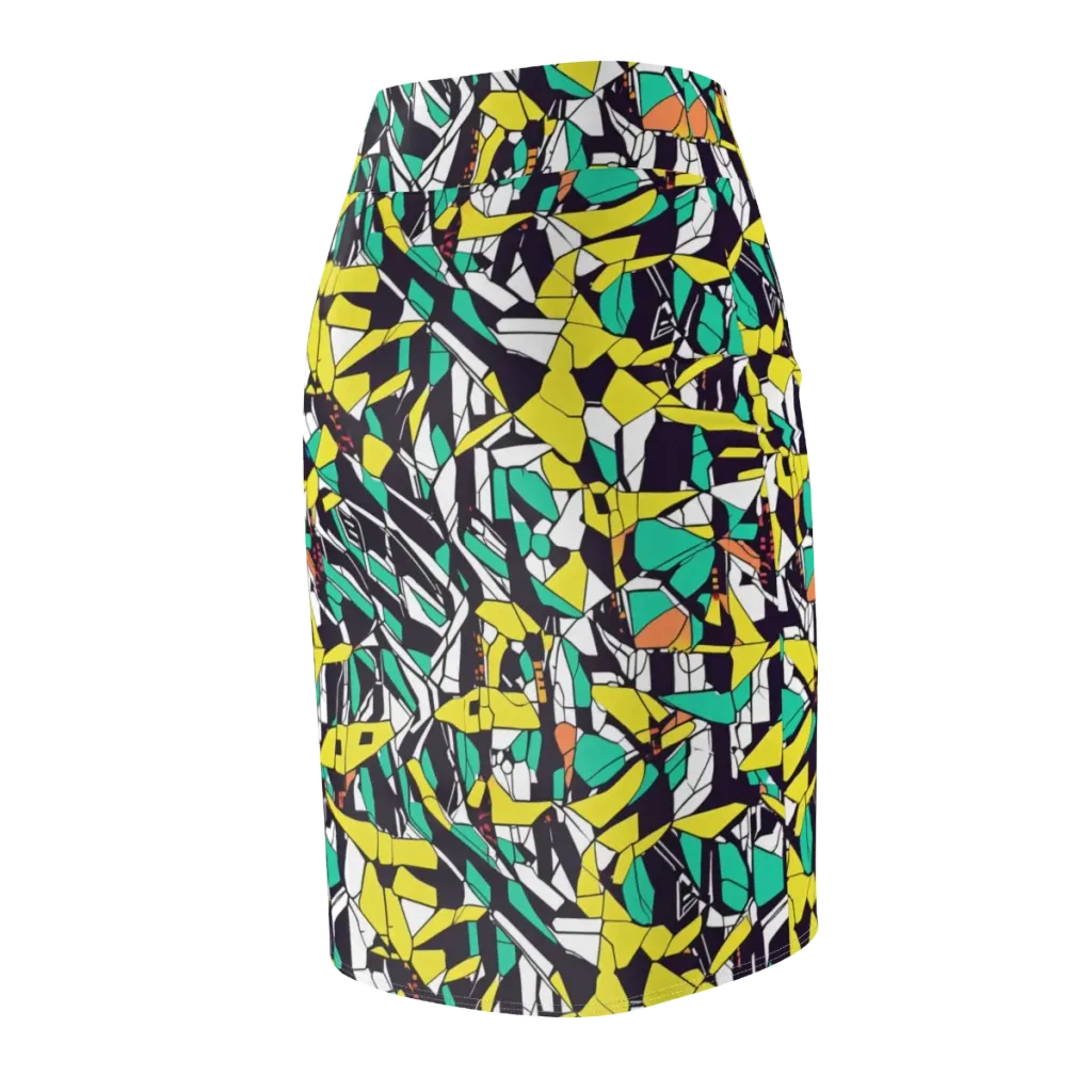 Electric Shards on Pencil Skirt — Back Side