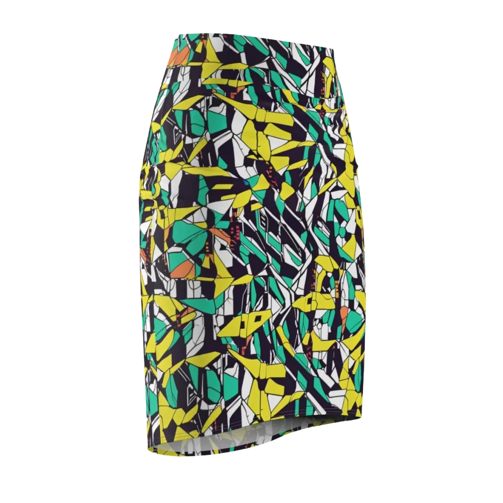 Electric Shards on Pencil Skirt — Front Side