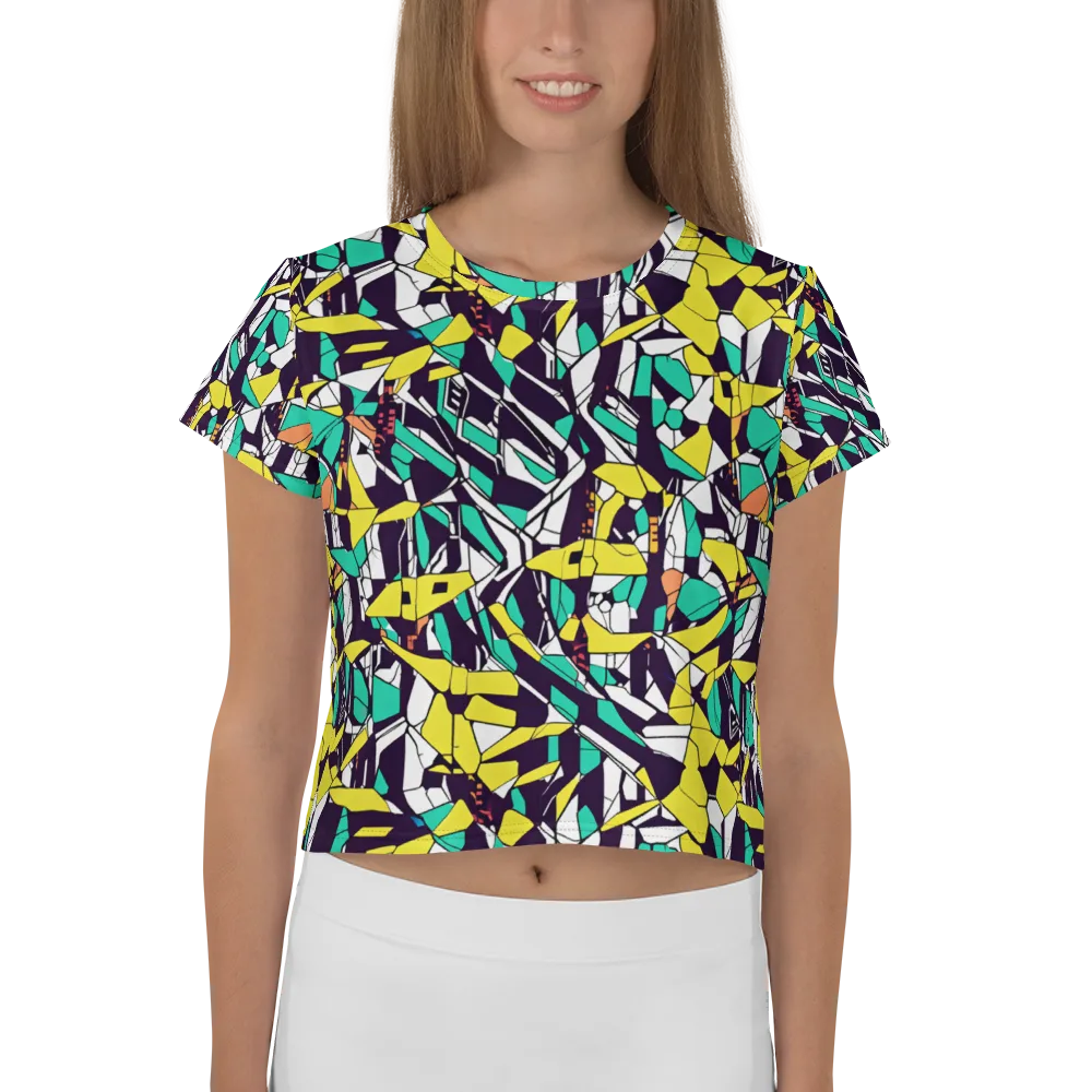 Electric Shards on Crop Tee — Front