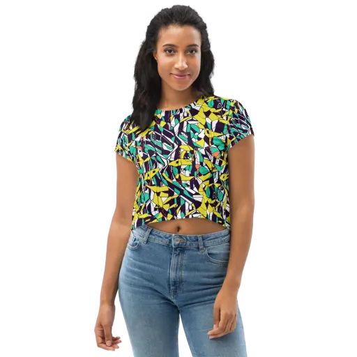 Electric Shards on a Crop Tee