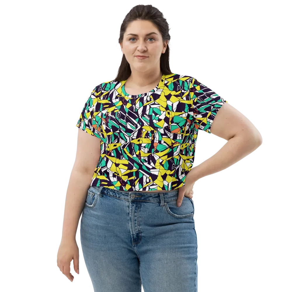 Electric Shards on Crop Tee — Front