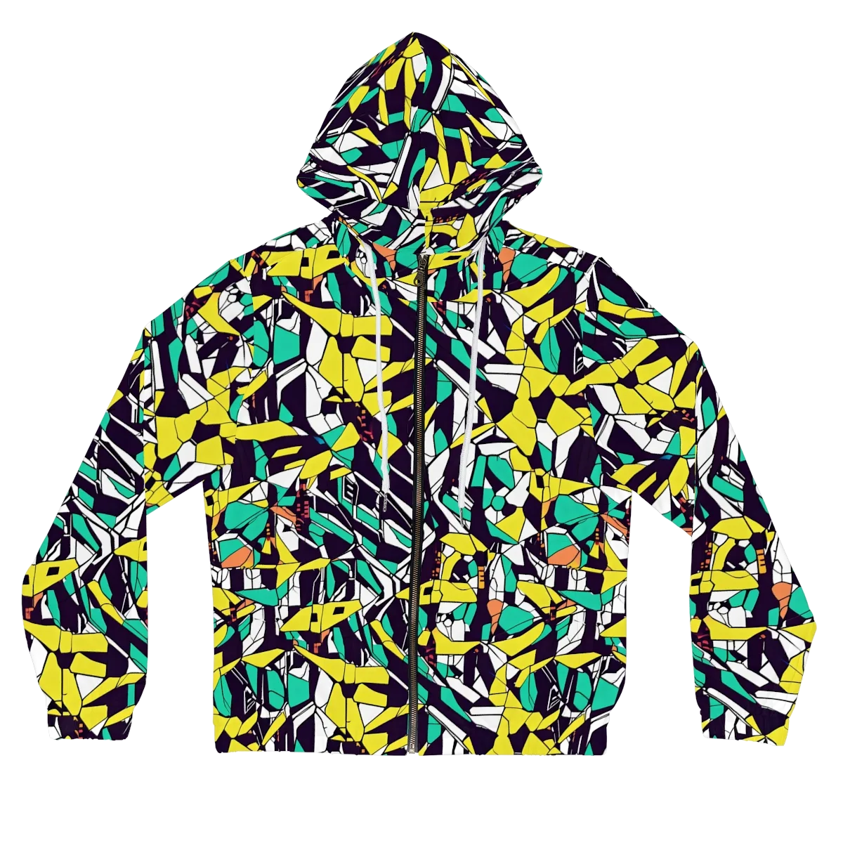 Electric Shards on Women's Full-Zip Hoodie — Front