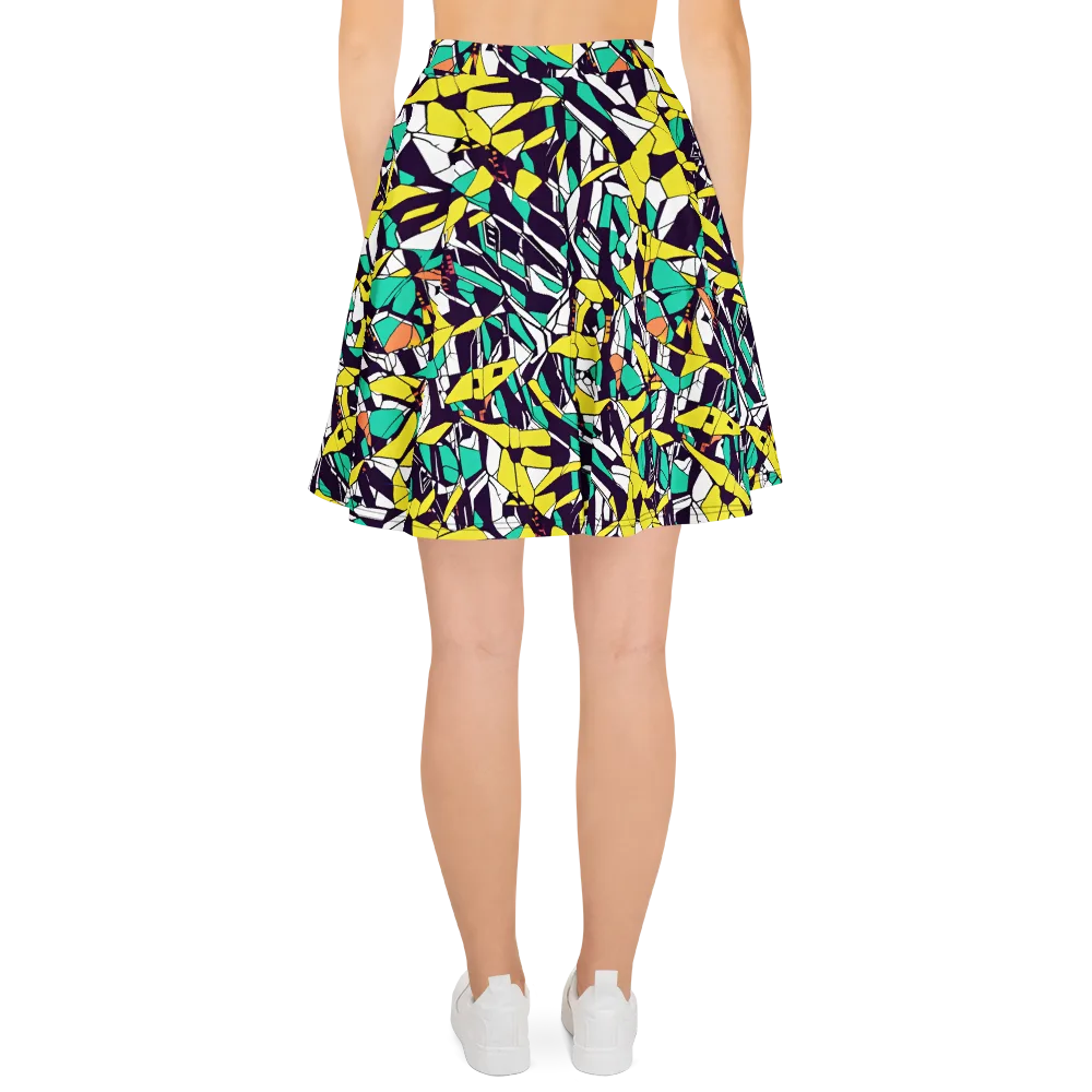 Electric Shards on Skater Skirt — Back