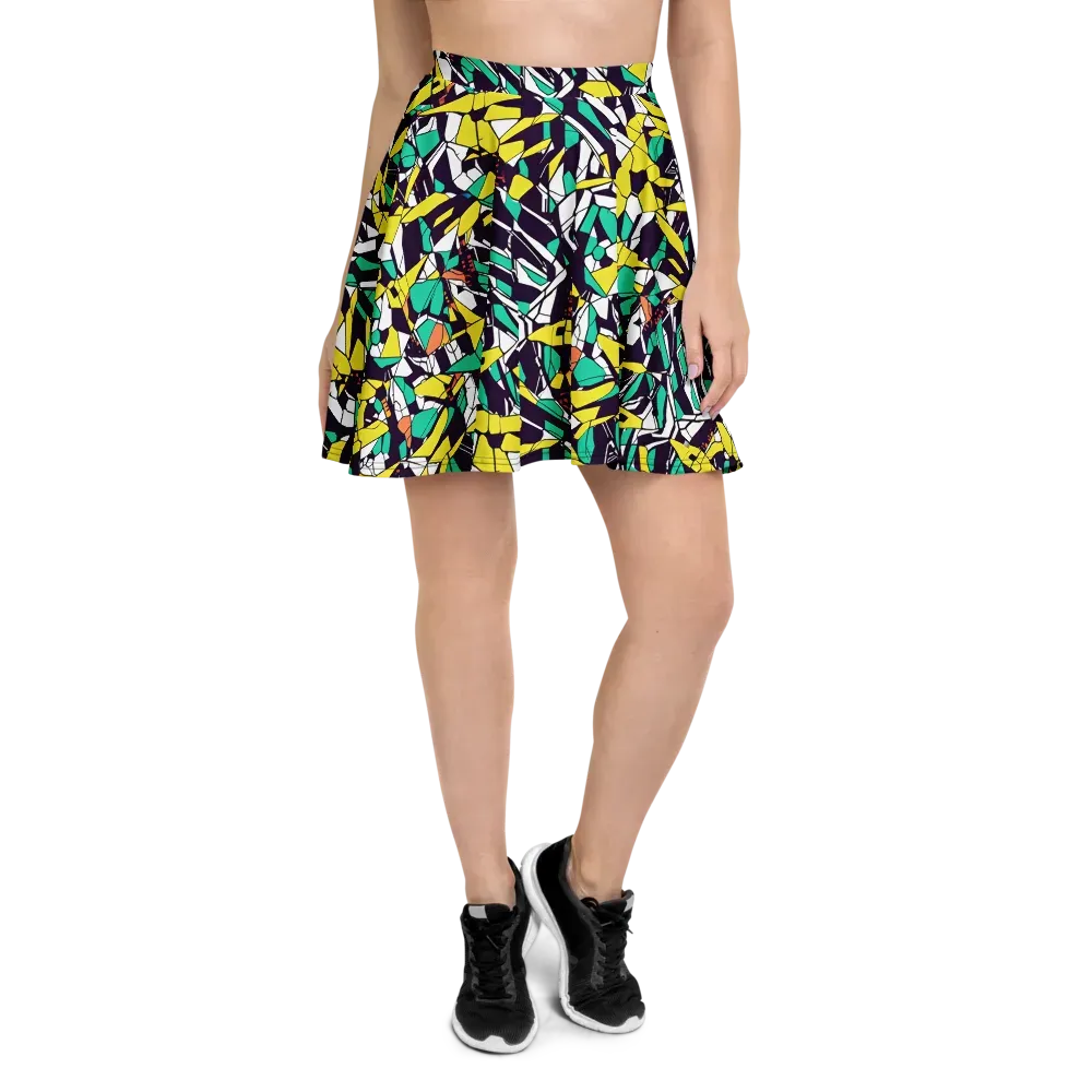 Electric Shards on Skater Skirt — Front