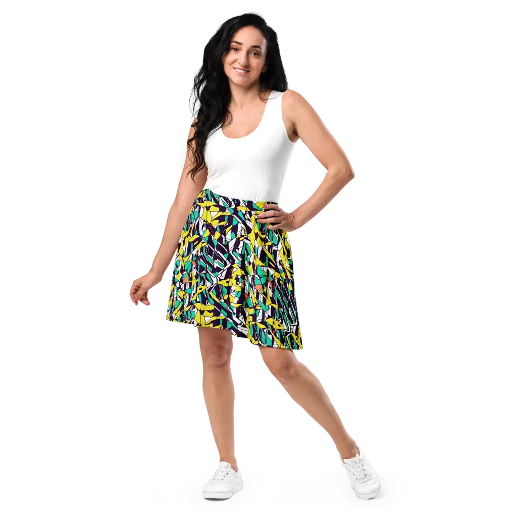 Electric Shards on Skater Skirt — Front