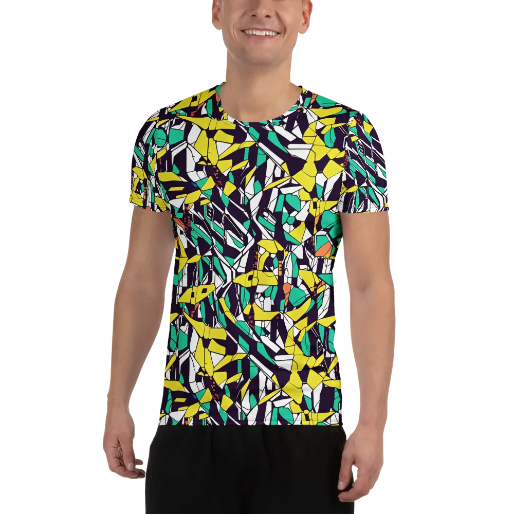 Electric Shards on Men's Athletic T-Shirt — Front