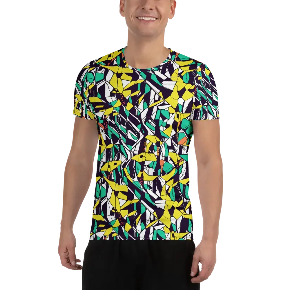 Electric Shards on Men's Athletic T-Shirt — Front