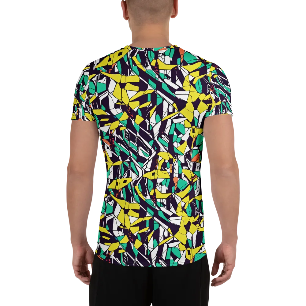 Electric Shards on Men's Athletic T-Shirt — Back