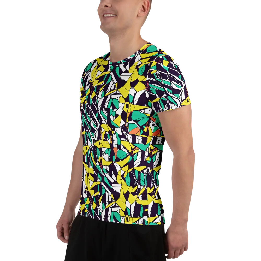 Electric Shards on Men's Athletic T-Shirt — Left