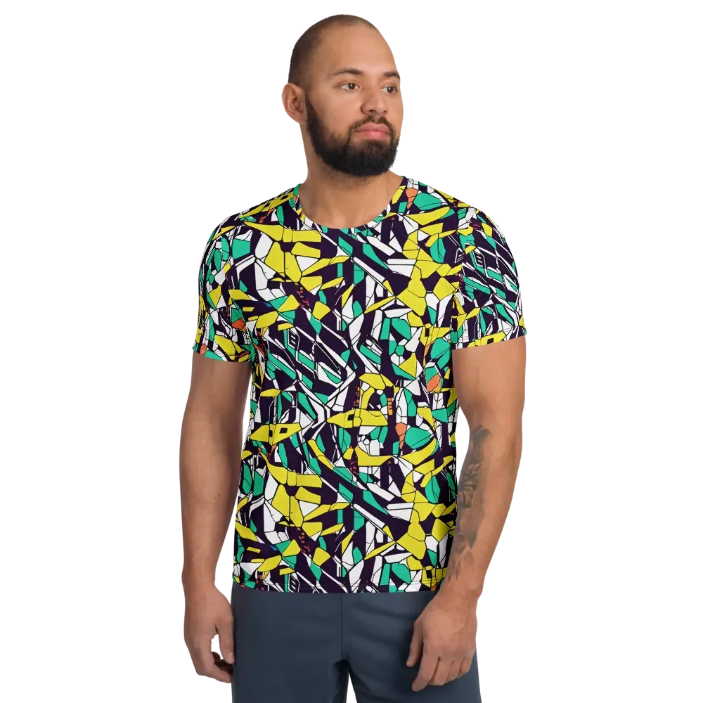 Electric Shards on Men's Athletic T-Shirt — Front
