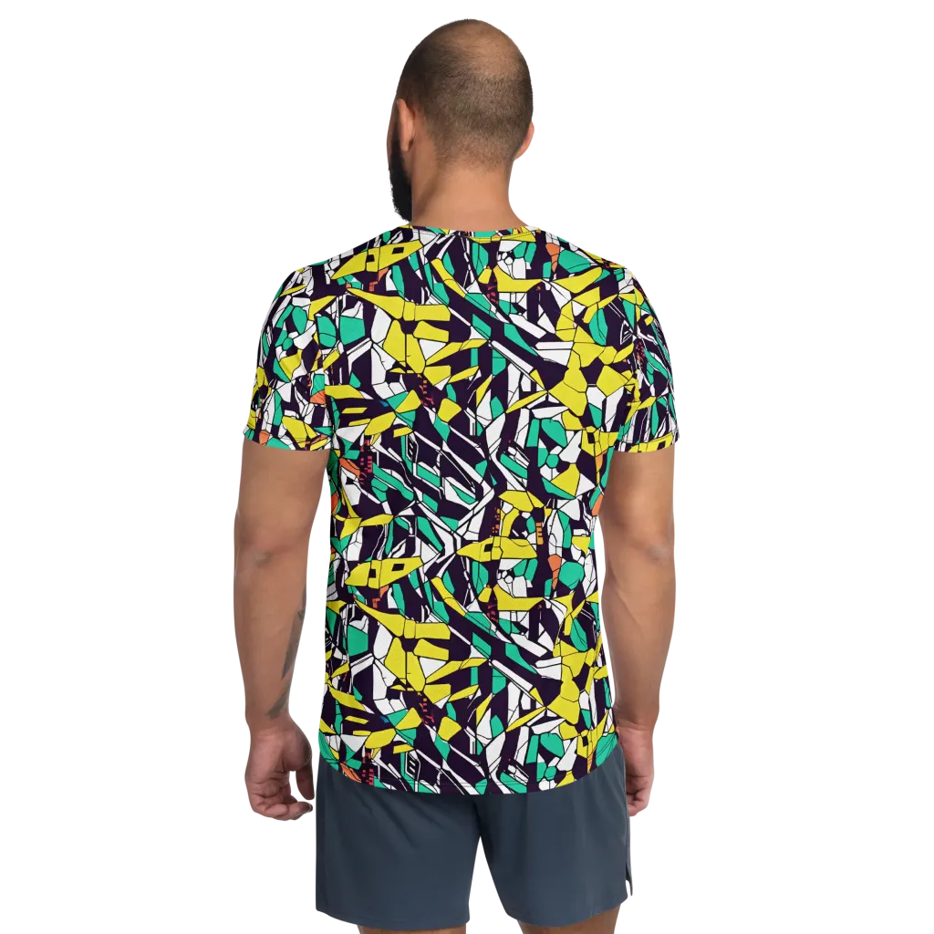 Electric Shards on Men's Athletic T-Shirt — Back