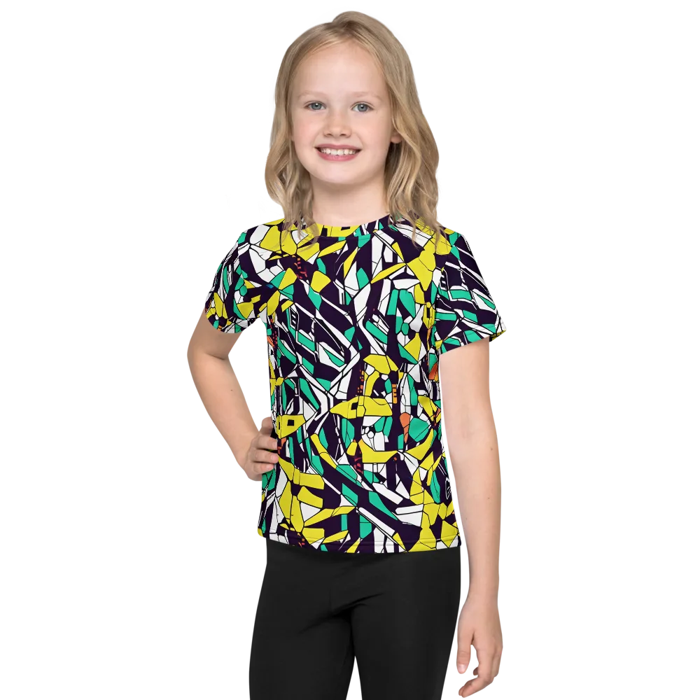 Electric Shards on Kids Crew Neck T-Shirt — Front