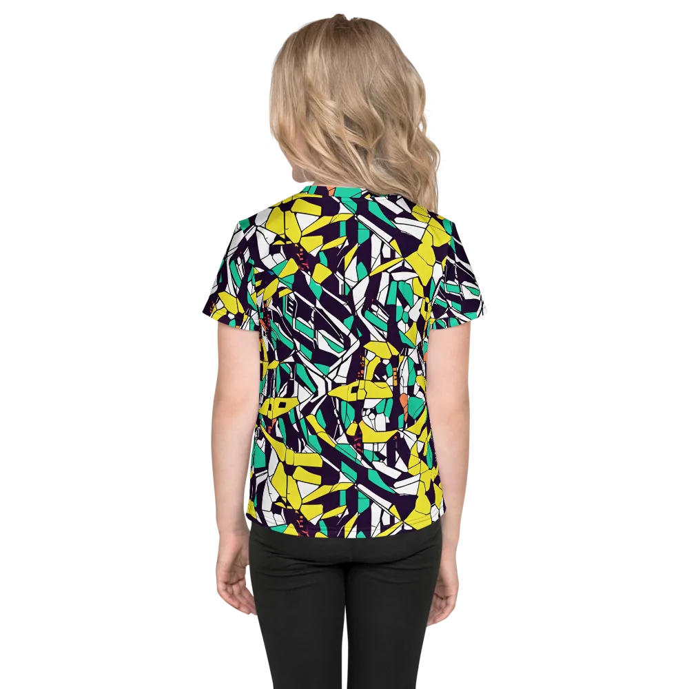 Electric Shards on Kids Crew Neck T-Shirt — Back