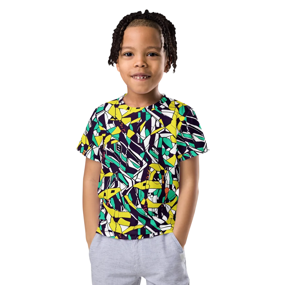 Electric Shards on Kids Crew Neck T-Shirt — Front