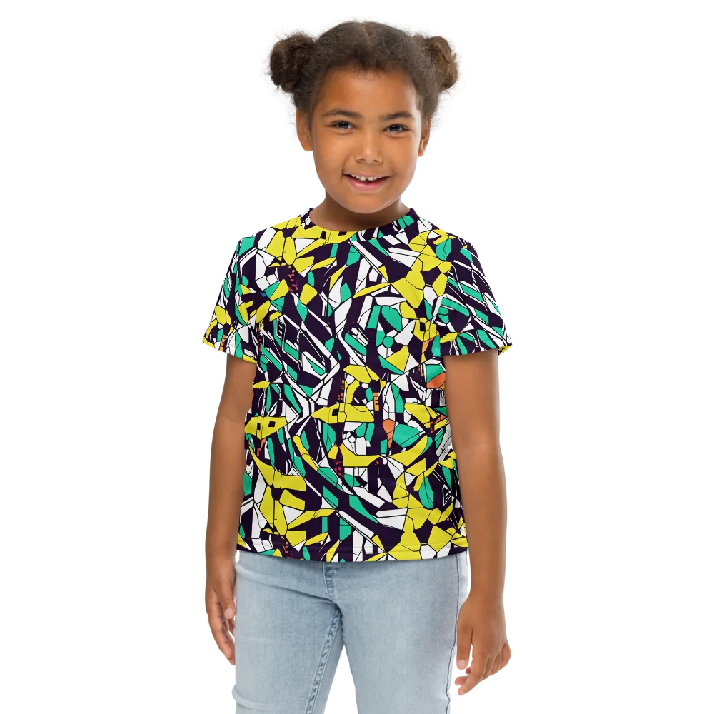 Electric Shards on Kids Crew Neck T-Shirt — Front