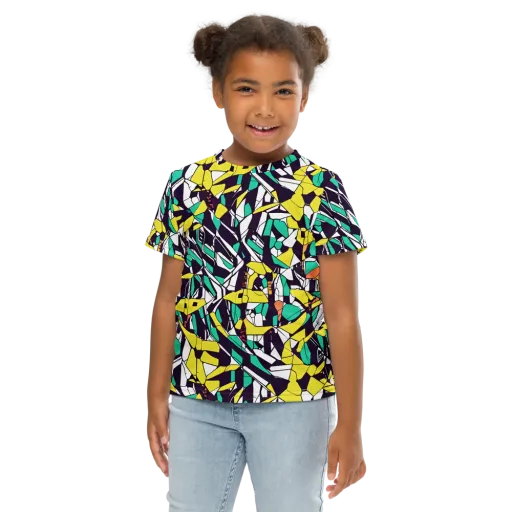 Electric Shards on a Kids Crew Neck T-Shirt