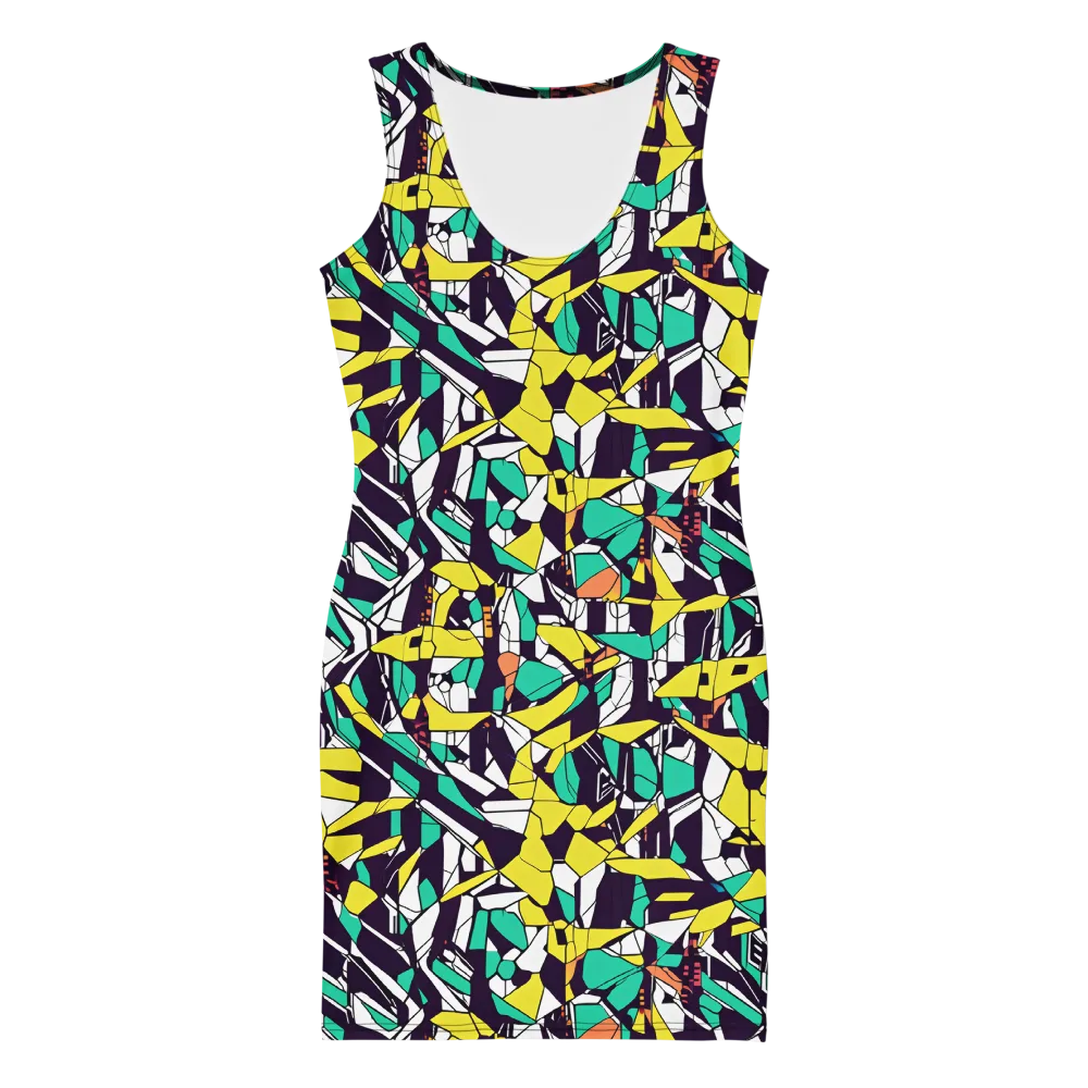 Electric Shards on Bodycon Dress — Front