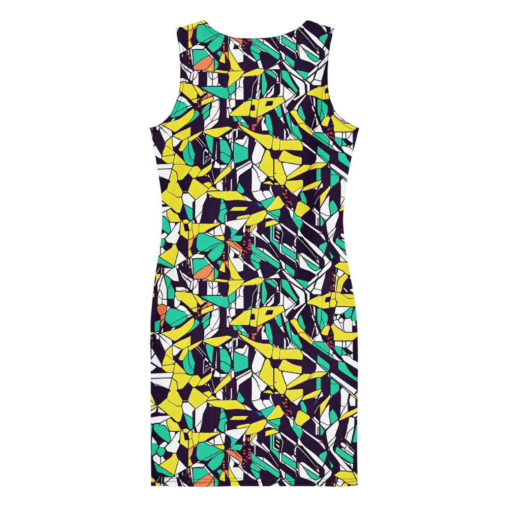 Electric Shards on Bodycon Dress — Back