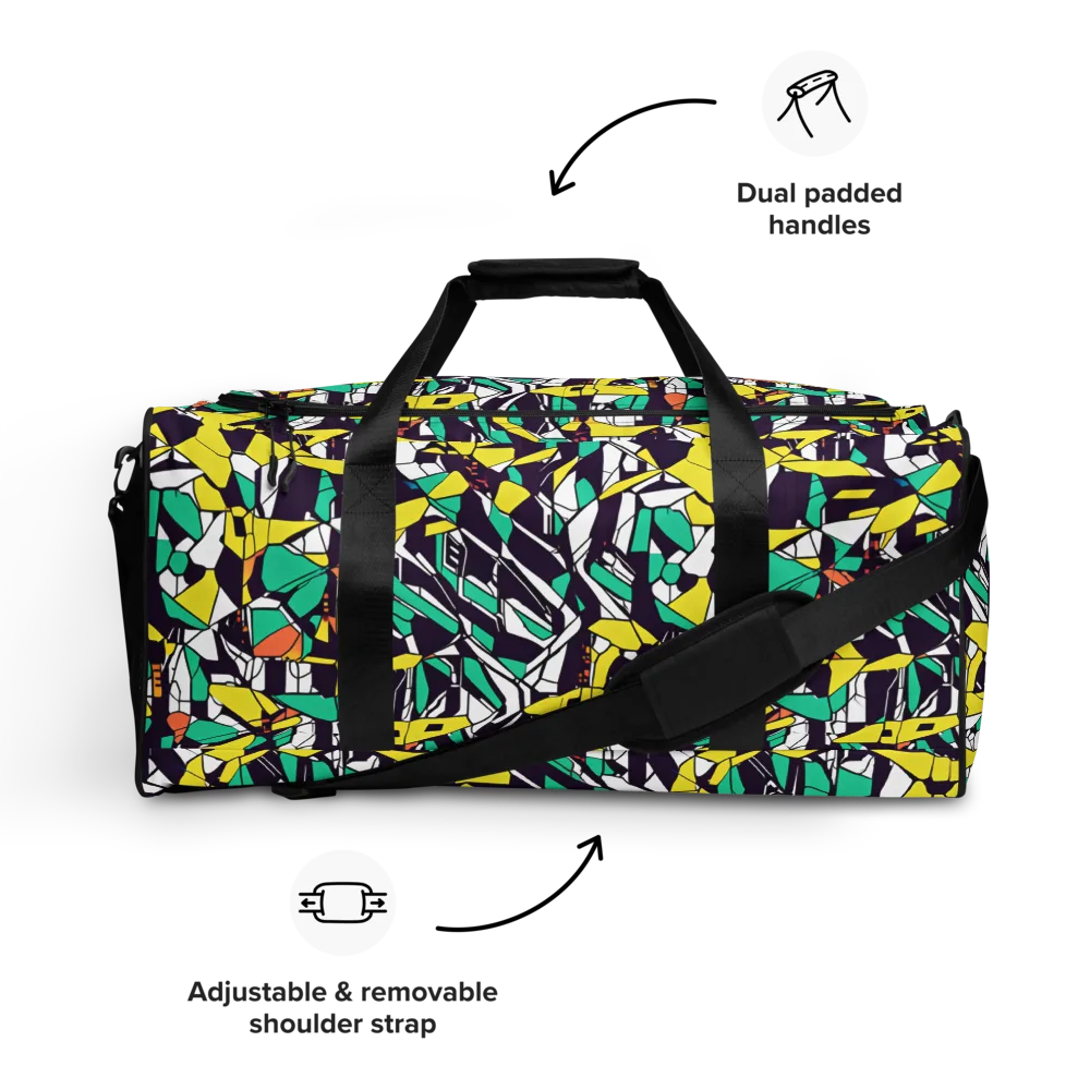 Electric Shards on Duffle Bag — Front