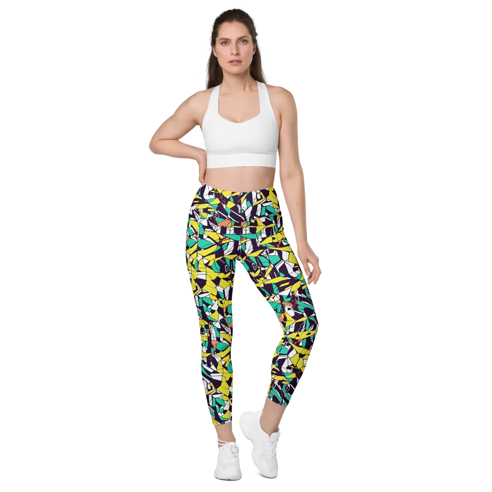 Electric Shards on Leggings with Pockets — Front
