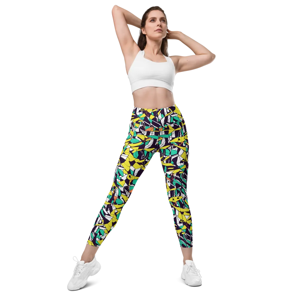 Electric Shards on Leggings with Pockets — Front